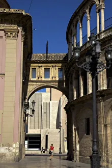 Plaza de la Virgen and Basilica de la Virgen de los Desamparados and El Miguelet Tower Plaza de la Virgen and Basilica de la Virgen de los Desamparados and El Miguelet Tower