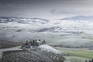 Podere Belvedere covered in snow during a rare winter blizzard in Val d'Orcia Podere Belvedere covered in snow during a rare winter blizzard in Val d'Orcia