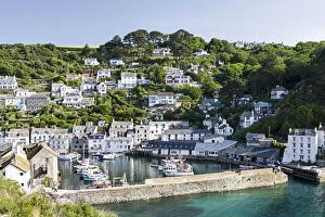 Images Dated 25th February 2015: Polperro harbour and village, Cornwall, England. Summer