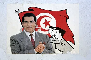 Poster with president Ben Ali, Sfax, Tunisia Poster with president Ben Ali, Sfax, Tunisia