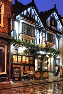 Prints of Punch bowl pub, York, Stonegate street, North Yorkshire, England, UK York Prints: Punch Bowl Pub Print, York Stonegate Street