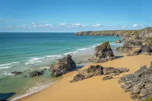 South West England Landmarks Prints: Bedruthan Steps, Cornwall, England, UK