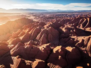 Fossil Rock Formations Print, Labyrinth Desert Landscape