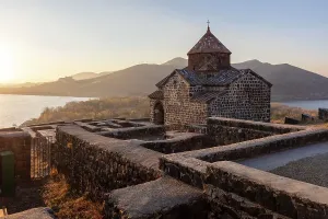 Armenian Monastery Prints: Sevanavank church on Lake Sevan, Armenia