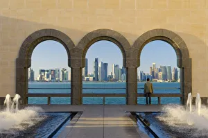 Qatar, Doha, Doha Skyline from Museum of Islamic Art Qatar, Doha, Doha Skyline from Museum of Islamic Art