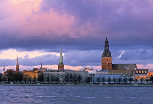 Riga Print Across Daugava River
