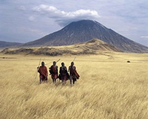 Rights Managed Print: Msai Warriors in Tanzanian Landscape