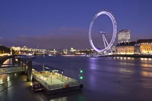 River Thames and Millennium Wheel, London, England River Thames and Millennium Wheel, London, England