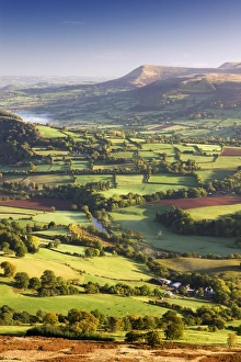 The River Usk and rolling countryside in the Brecon Beacons National Park, Powys, Wales The River Usk and rolling countryside in the Brecon Beacons National Park, Powys, Wales