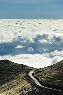 Road to nowhere. Misty mountains of Madeira. Portugal Road to nowhere. Misty mountains of Madeira. Portugal