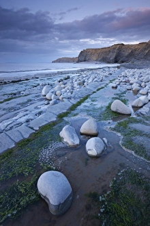 Rock pools on Kilve Beach, Somerset, England. Summer Rock pools on Kilve Beach, Somerset, England. Summer