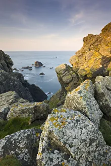 Rocky Cliffs England Prints: Rocky cliffs of Lizard Point, Cornwall, England. Spring (April) 2010