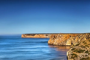 Rocky coast, Praia do Beliche, Cabo de Sao Vicente, Costa Vicentina, Algarve, Portugal Rocky coast, Praia do Beliche, Cabo de Sao Vicente, Costa Vicentina, Algarve, Portugal