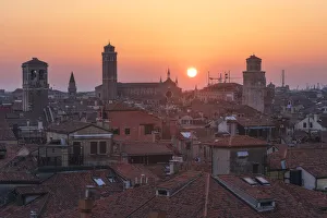 Rooftops of the Venice city centre from the Fondaco dei Tedeschi at sunset Rooftops of the Venice city centre from the Fondaco dei Tedeschi at sunset
