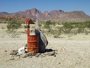 Rooi Drom features on most Namibian maps and a visitor Rooi Drom features on most Namibian maps and a visitor