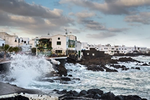 Rough sea, Punta de Mujeres, Lanzarote, Canary Islands, Spain Rough sea, Punta de Mujeres, Lanzarote, Canary Islands, Spain