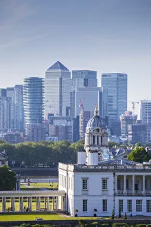 Royal Naval College & Docklands skyline, Greenwich, London, England, UK Royal Naval College & Docklands skyline, Greenwich, London, England, UK