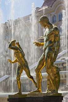 Russia, St. Petersburg, Peterhof, Grand Cascade fountains Russia, St. Petersburg, Peterhof, Grand Cascade fountains