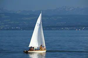 Sailing boat near Hagnau, Lake Constance, Baden-Wuerttemberg, Germany Sailing boat near Hagnau, Lake Constance, Baden-Wuerttemberg, Germany