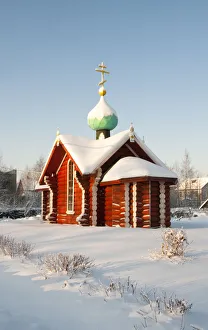 Saint Nicholas chapel in winter, Tikhvin, Leningrad region, Russia Saint Nicholas chapel in winter, Tikhvin, Leningrad region, Russia