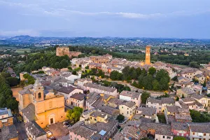 Rimini Prints: Aerial View Print of Santarcangelo di Romagna, Italy