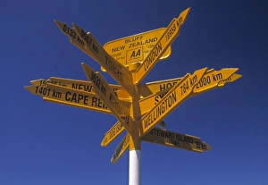 Prints of Signpost, Bluff, Stirling Point, South Island, New Zealand Stirling Prints: South Island New Zealand Print of Bluff Signpost