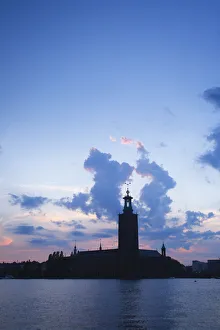 Silhouette of City Hall, Stockholm, Sweden Silhouette of City Hall, Stockholm, Sweden