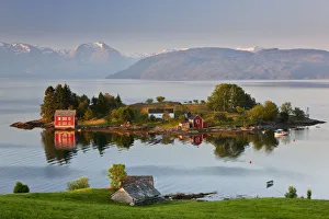 Small island in Hardangerfjorden nr Bergen, Western Fjords, Norway Small island in Hardangerfjorden nr Bergen, Western Fjords, Norway