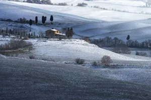Snowy countryside view with the first sunlight right after the Burian blizzard passed by Snowy countryside view with the first sunlight right after the Burian blizzard passed by