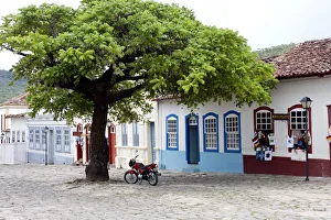 South America, Brazil, Goias, Cidade de Goias, view of Portuguese colonial houses South America, Brazil, Goias, Cidade de Goias, view of Portuguese colonial houses