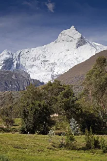 South America, Peru, Ancash, Yungay. View of glaciers on the summit of the 20,981 South America, Peru, Ancash, Yungay. View of glaciers on the summit of the 20,981