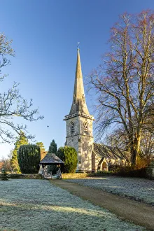 St Marys Church Print, Lower Slaughter, Cotswolds
