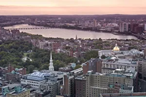 State House & Old South Meeting House, Back Bay & Charles River, Boston, Massachusetts State House & Old South Meeting House, Back Bay & Charles River, Boston, Massachusetts
