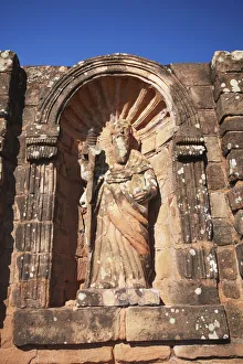 Statue at ruins of Jesuit mission at Trinidad (UNESCO World Heritage Site), Itapua Statue at ruins of Jesuit mission at Trinidad (UNESCO World Heritage Site), Itapua