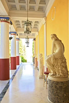 Images Dated 27th October 2015: Statues at Achilleion Palace, Corfu, The Ionian Islands, Greek Islands, Greece, Europe
