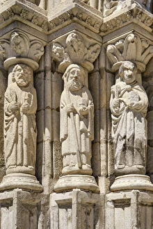 Viana Collection: Statues of the portal of the Motherchurch (Se Catedral) of Viana do Castelo dating back