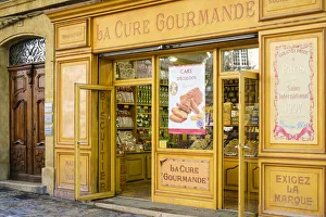 Storefront of La Cure Gourmande specialty biscuit shop on Place Richelme, Aix-en-Provence Storefront of La Cure Gourmande specialty biscuit shop on Place Richelme, Aix-en-Provence