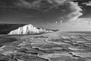 Images Dated 29th December 2017: A stormy sea, Seven sisters, East Sussex, England
