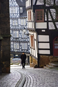 Street in the downtown of Marburg, Hessen, Germany Street in the downtown of Marburg, Hessen, Germany