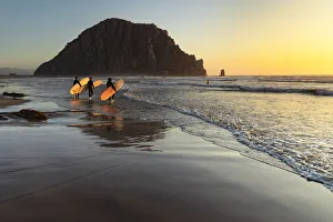 Surfer at Morro Strand State Beach Print, California Coast