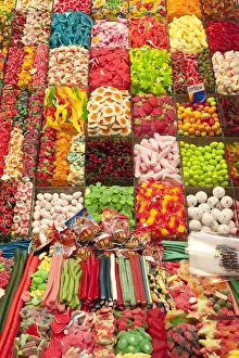 Sweets for sale, La Boqueria Market, Barcelona, Spain Sweets for sale, La Boqueria Market, Barcelona, Spain