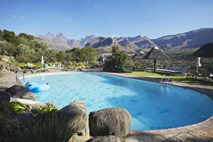Swimming pool at Cathedral Peak Hotel, Cathedral Peak Nature Reserve, Ukhahlamba-Drakensberg Swimming pool at Cathedral Peak Hotel, Cathedral Peak Nature Reserve, Ukhahlamba-Drakensberg