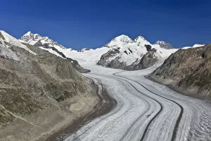 Aletsch Glacier Collection: Switzerland, Valais, Jungfrau Region, Aletsch Glacier from Mt. Eggishorn (UNESCO site)