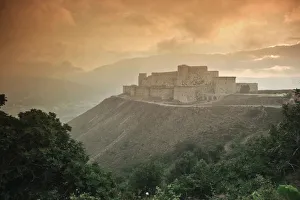 Syria, crusaders castle of Krak Des Chevaliers (Qala'at al Hosn), a UNESCO Site Syria, crusaders castle of Krak Des Chevaliers (Qala'at al Hosn), a UNESCO Site