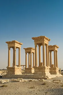 Syria, Palmyra Ruins (UNESCO Site), Tetrapylon Syria, Palmyra Ruins (UNESCO Site), Tetrapylon