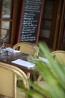 Table outside cafe/restaurant, Paris, France Table outside cafe/restaurant, Paris, France