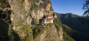Taktsang Dzong (monastery) or Tigers Nest, built in the 8th century, Paro, Bhutan Taktsang Dzong (monastery) or Tigers Nest, built in the 8th century, Paro, Bhutan