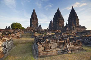 Javanese Architecture Style Prints: Temples at Prambanan complex, Java, Indonesia
