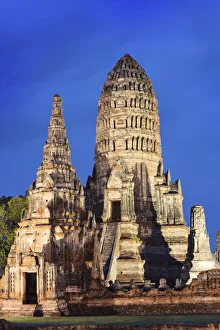 Thailand, Ayutthaya, Wat Chai Watthanaram at dusk Thailand, Ayutthaya, Wat Chai Watthanaram at dusk