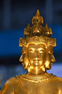 Thailand, Bangkok, Erawan Shrine, Statue of Hindu God Brahma aka Phra Phrom Thailand, Bangkok, Erawan Shrine, Statue of Hindu God Brahma aka Phra Phrom